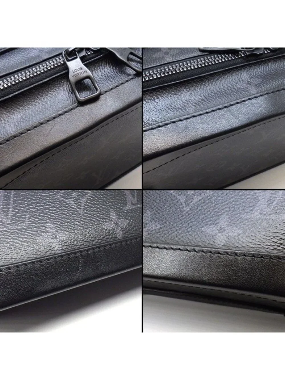 Louis Vuitton Shoulder Bag Soft Trunk Black Gray Monogram Eclipse Leather